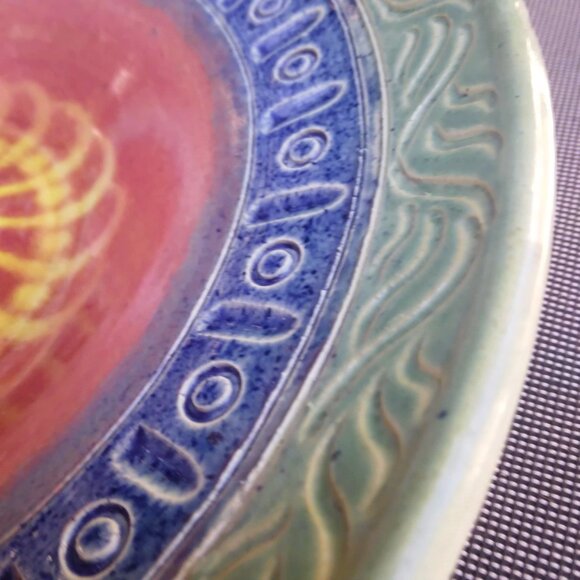 Beautiful Dan Tolkoff Original Art Pottery Hand Embellished Decorative Hand Thro - Picture 14 of 16